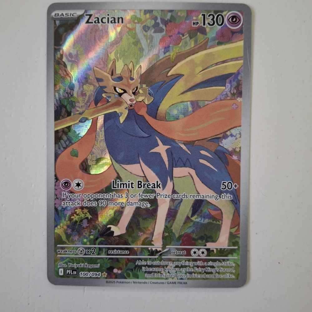 Pokémon TCG Zacian 100/094 Phantasmal Flames Illustration Rare NM Card